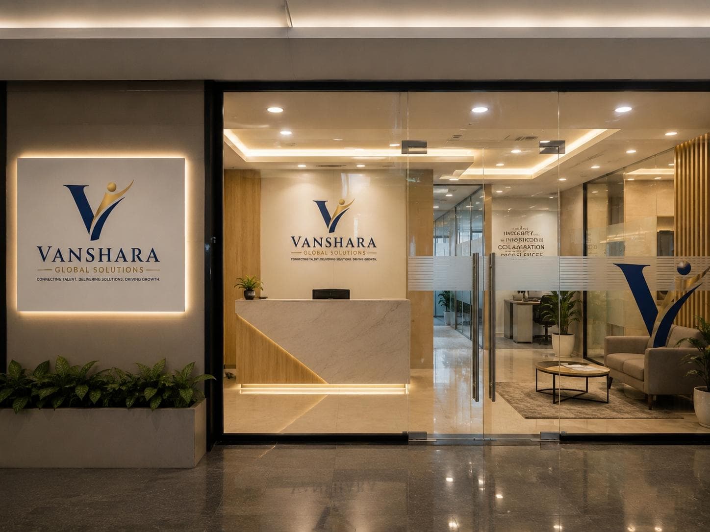 Vanshara Global Solutions office reception and entrance